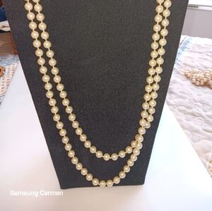 Creamy Champagne Pearl Double-Strand Necklace